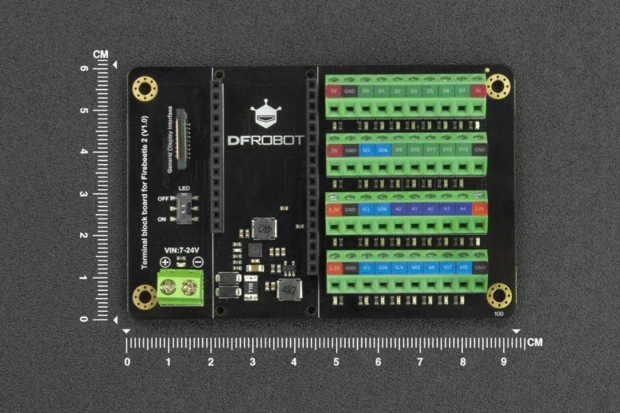DFRobot Terminal Block Board für FireBeetle 2 ESP32-E, GDI-Port, stabilisiert, 7-24V