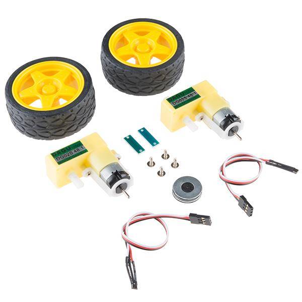 SparkFun Hobby Motor Encoder Kit, 3-6V, 200mA / 3A Stallstrom, 48:1 Getriebe, 65rpm, 8-Pol Encoder