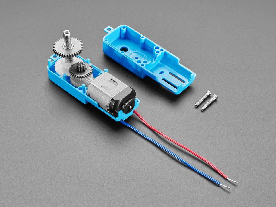 Adafruit TT Motor, Bi-Metall Getriebe, 1:90, Doppelseitige Achse, 120 RPM, 3-6VDC Betrieb