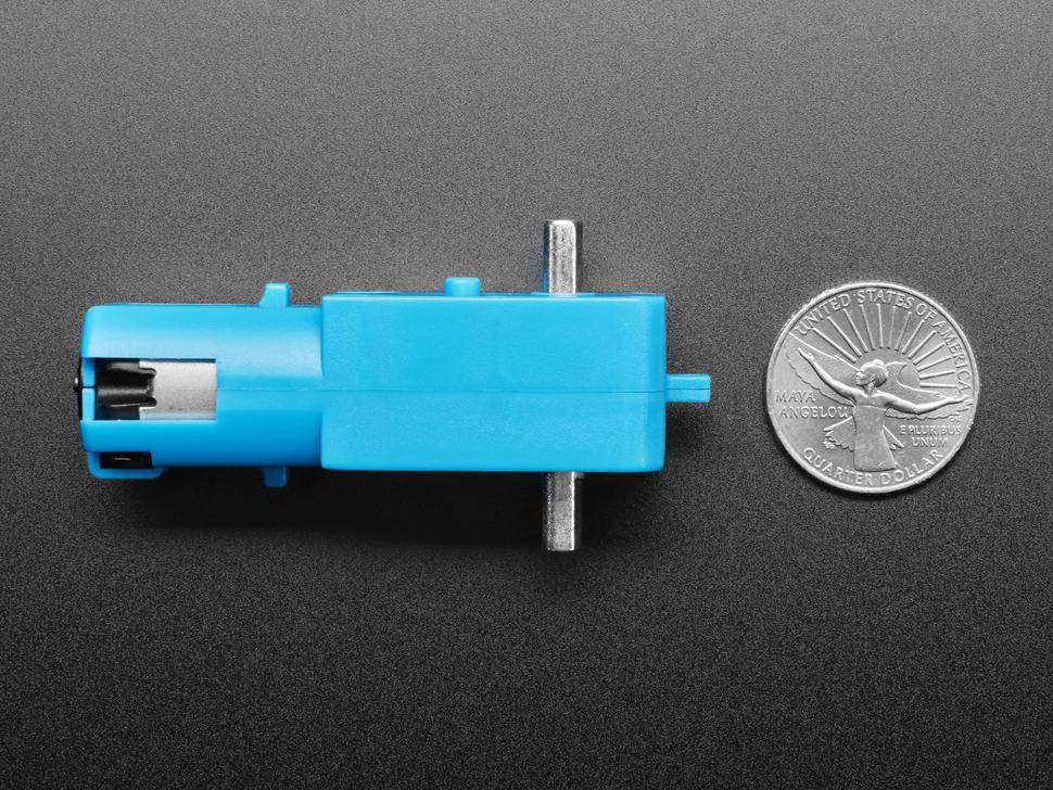 Adafruit TT Motor, Bi-Metall Getriebe, 1:90, Doppelseitige Achse, 120 RPM, 3-6VDC Betrieb