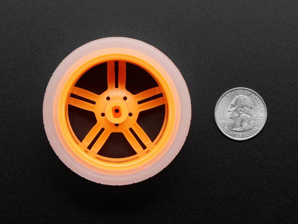 Adafruit TT Motorrad, robuste Silikon-Lauffläche, Press-Fit Design, für TT DC Getriebemotor, Orange