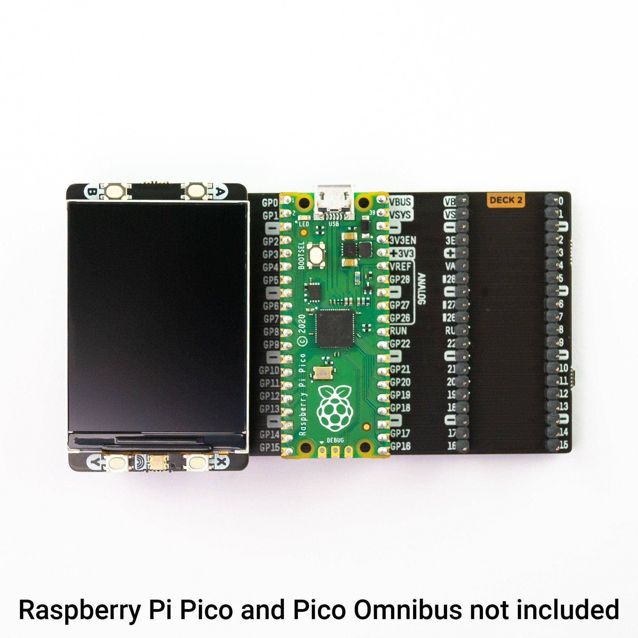 Pimoroni Pico Display Pack 2.0, 320x240 IPS LCD, 4 Tasten, RGB LED, kompatibel mit Pico/Pico W