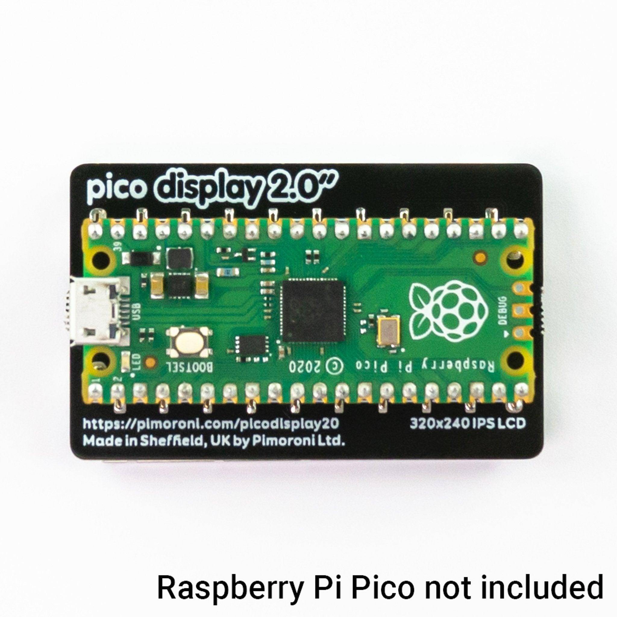 Pimoroni Pico Display Pack 2.0, 320x240 IPS LCD, 4 Tasten, RGB LED, kompatibel mit Pico/Pico W