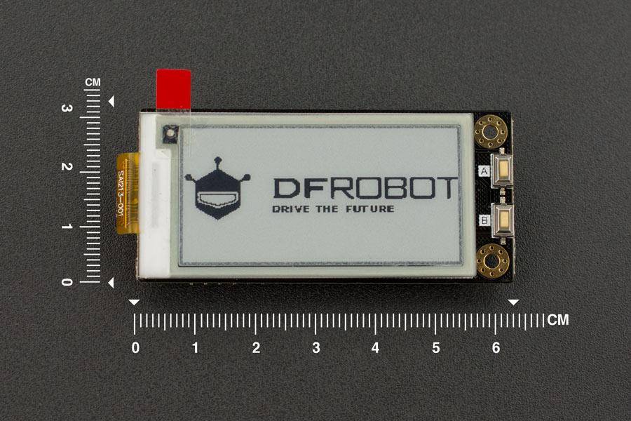 DFRobot 2.13 e-Ink Display Modul, 250x122 Auflösung, SPI, 26,4mW, 3,3V