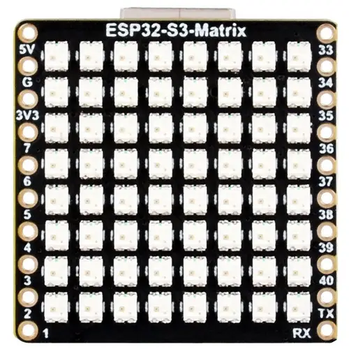 Waveshare ESP32-S3 Matrix Entwicklungsboard, Wi-Fi / Bluetooth 5 LE, 8×8 Matrix, 512KB SRAM, USB-C Waveshare ESP32-S3 Matrix Entwicklungsboard, Wi-Fi / Bluetooth 5 LE, 8×8 Matrix, 512KB SRAM, USB-C