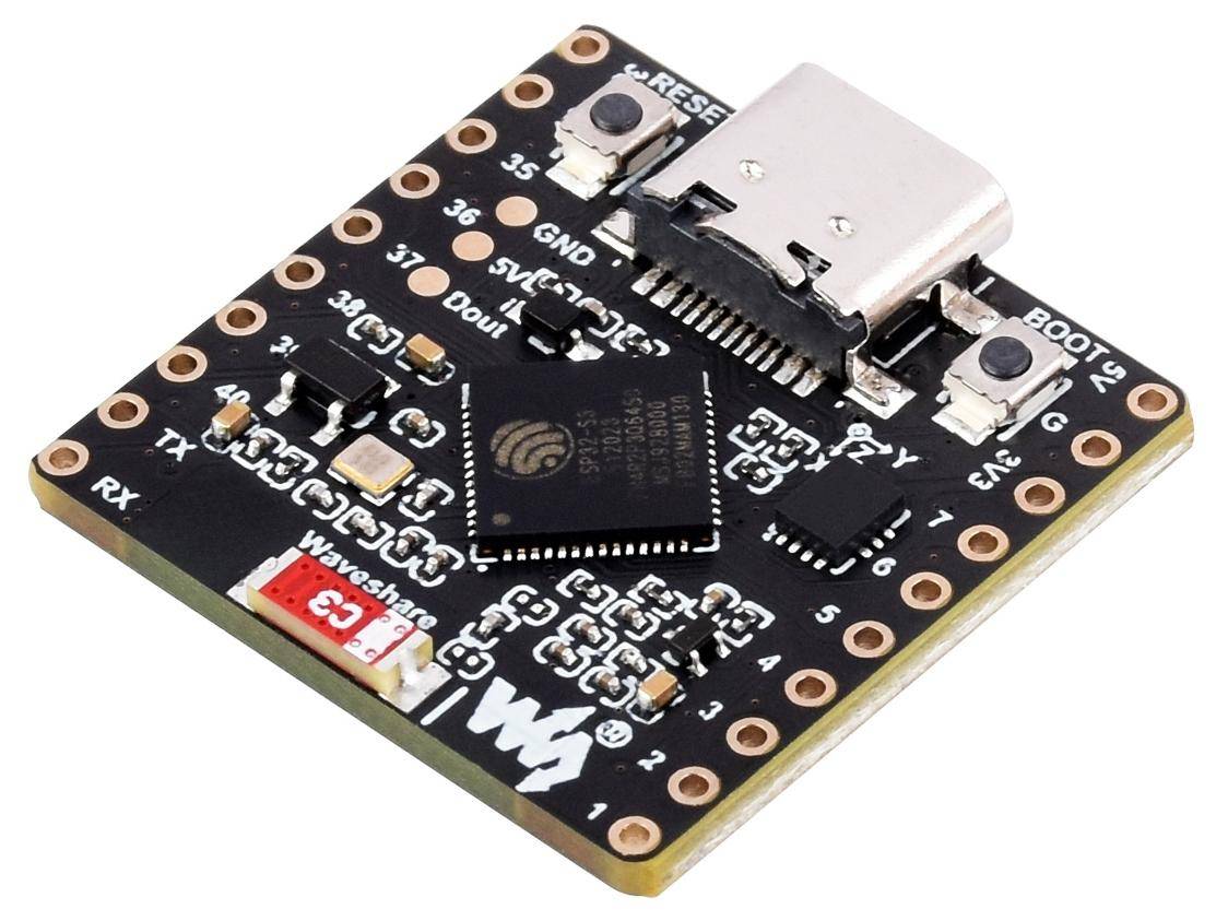 Waveshare ESP32-S3 Matrix Entwicklungsboard, Wi-Fi / Bluetooth 5 LE, 8×8 Matrix, 512KB SRAM, USB-C