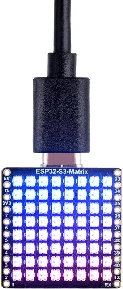 Waveshare ESP32-S3 Matrix Entwicklungsboard, Wi-Fi / Bluetooth 5 LE, 8×8 Matrix, 512KB SRAM, USB-C
