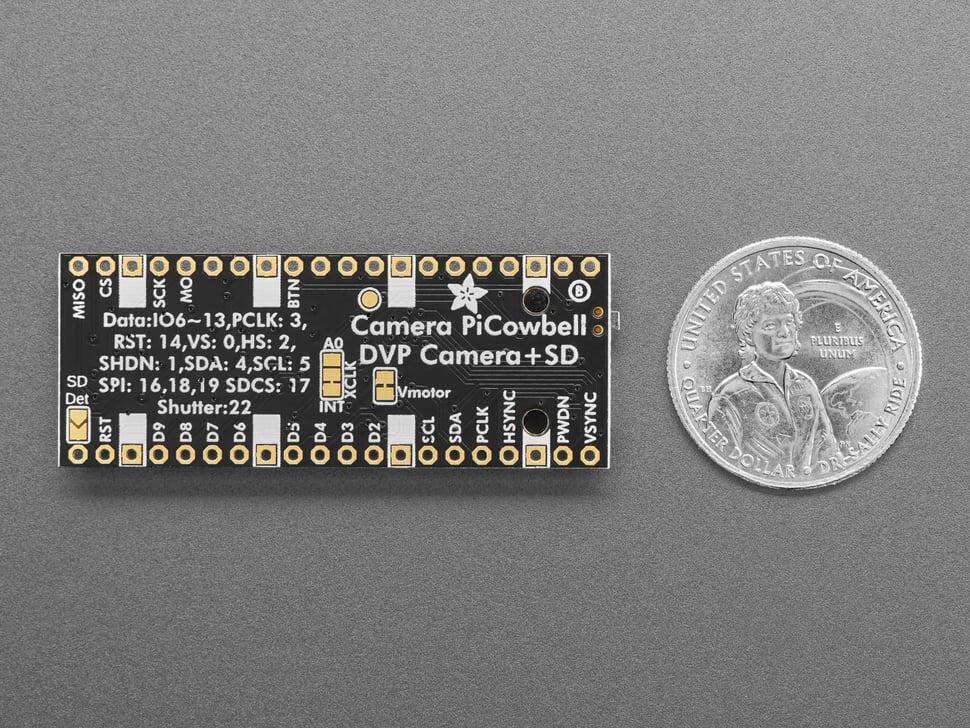 Adafruit PiCowbell OV5640 Kamera, 5MP, RP2040, I2C, PIO, 120 Grad Linse, Weitwinkel
