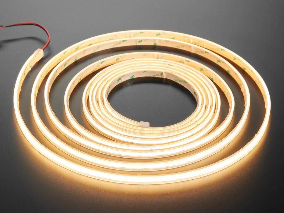 Adafruit CQA240327P, Ultra Flexible LED Strip Warmweiß 3000K, 480 LEDs/m, wetterfest, 9-12V, 5m