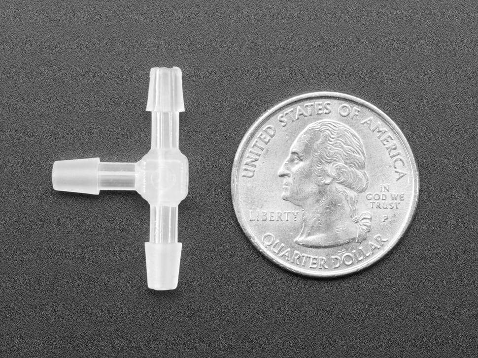 Adafruit T-Connector 5 Pack, Außendurchmesser 4mm, Innendurchmesser 2mm, für 3mm ID Silikonschläuche