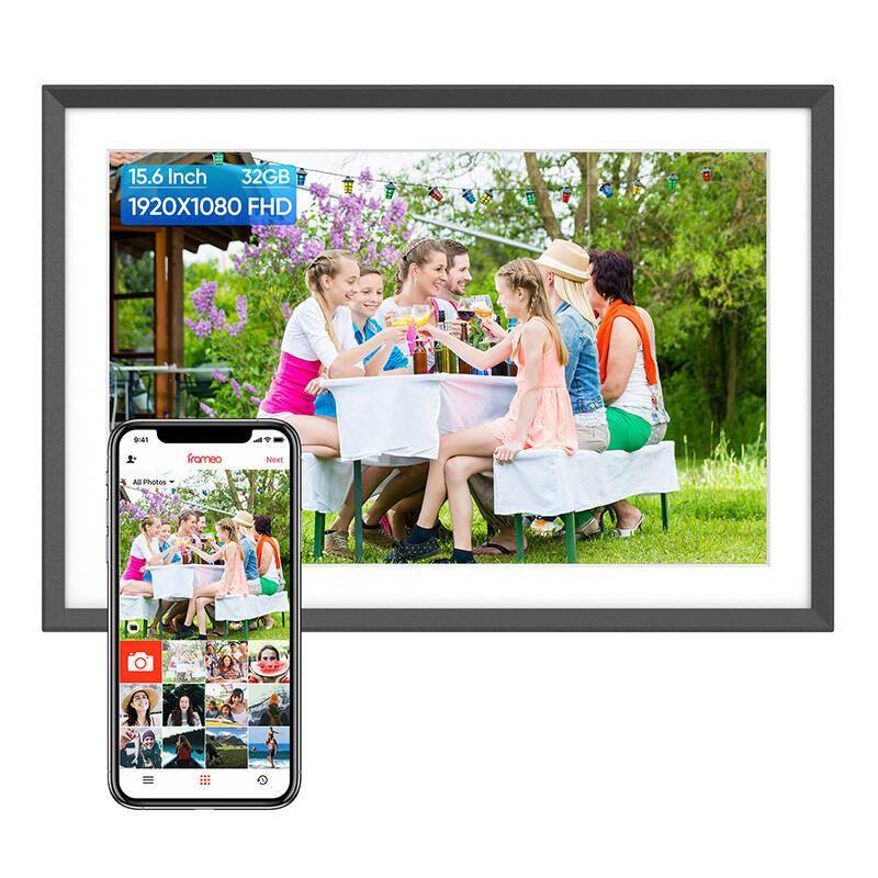 Arzopa P156W Smart Photo Frame, Digitaler Bilderrahmen, Touchscreen, WLAN, 1080p, 15,6"