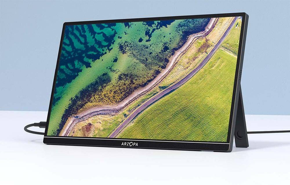 Arzopa A1S, 14,0" Portabler Monitor, 1920x1080, 60Hz, IPS, HDR, mini HDMI + USB-C, schwarz