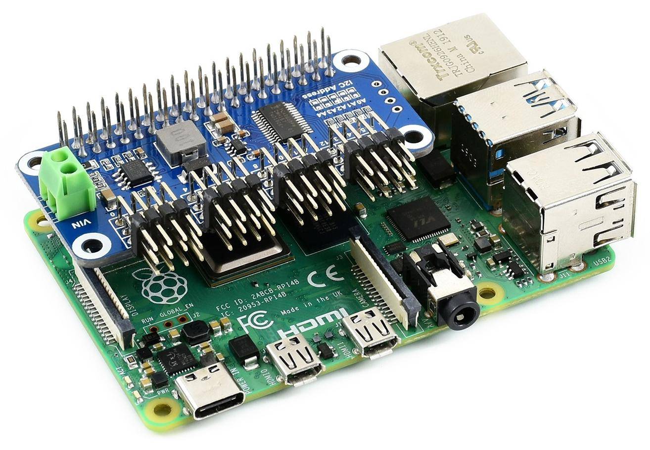 Waveshare Servo Driver HAT, 16-Kanal, 12-Bit PWM, I2C, 5V Regler, für Raspberry Pi / Jetson Nano