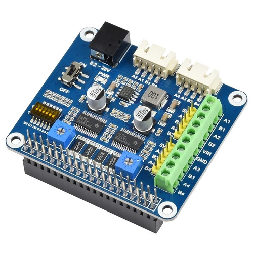 Waveshare Stepper Motor HAT, 2x DRV8825, 1/32 Mikroschritte, Raspberry Pi / Jetson Nano kompatibel Waveshare Stepper Motor HAT, 2x DRV8825, 1/32 Mikroschritte, Raspberry Pi / Jetson Nano kompatibel