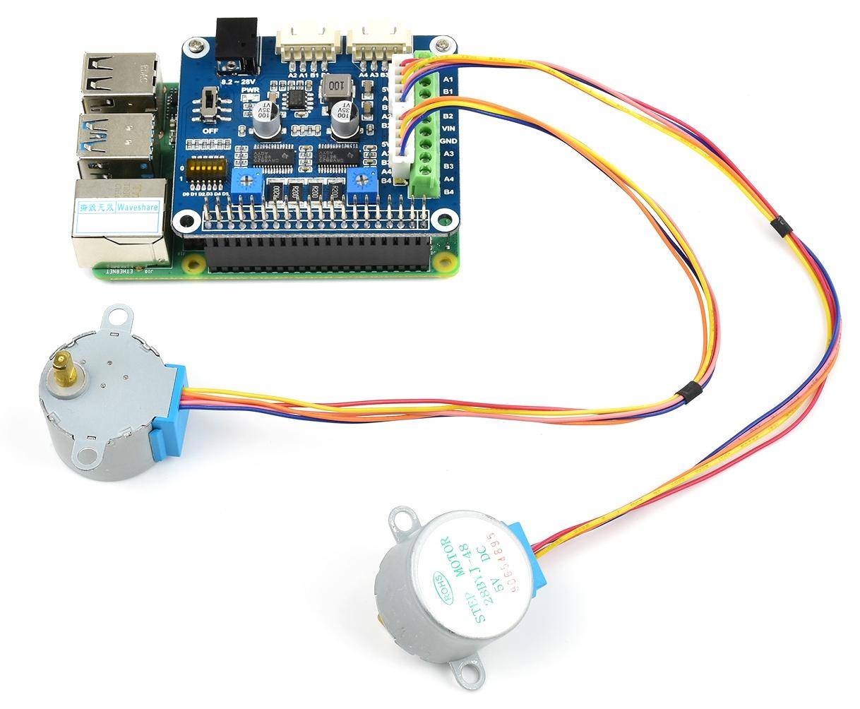 Waveshare Stepper Motor HAT, 2x DRV8825, 1/32 Mikroschritte, Raspberry Pi / Jetson Nano kompatibel
