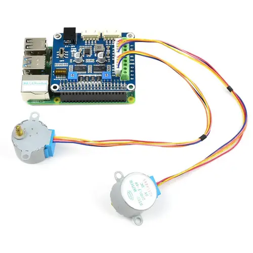 Waveshare Stepper Motor HAT, 2x DRV8825, 1/32 Mikroschritte, Raspberry Pi / Jetson Nano kompatibel Waveshare Stepper Motor HAT, 2x DRV8825, 1/32 Mikroschritte, Raspberry Pi / Jetson Nano kompatibel