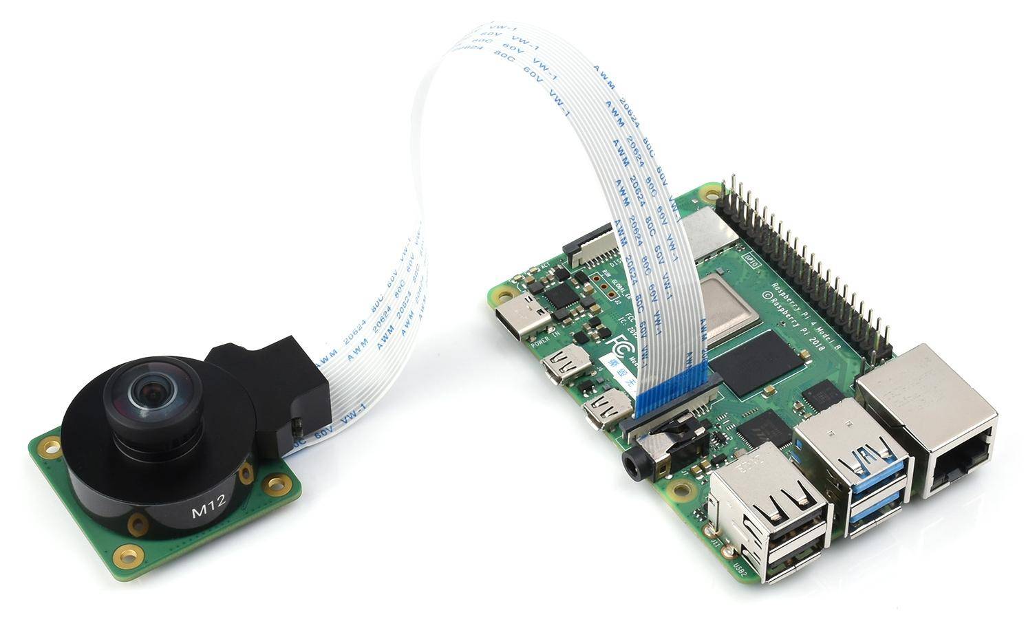 Waveshare WS1842714 Objektiv, 2.72mm, 14MP, Blende F2.5, für Raspberry Pi HQ Kamera M12, 184.6 FOV