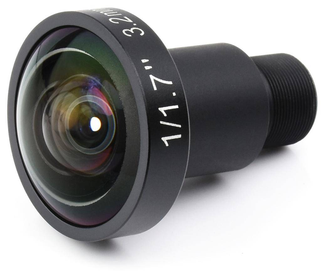 Waveshare WS1603212 Objektiv, 3.2mm, 12MP, Blende F2.0, für Raspberry Pi HQ Kamera M12, 160° FOV