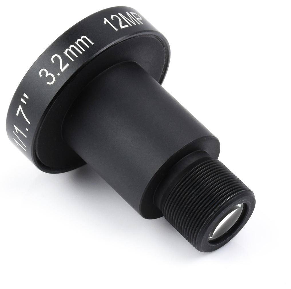 Waveshare WS1603212 Objektiv, 3.2mm, 12MP, Blende F2.0, für Raspberry Pi HQ Kamera M12, 160° FOV