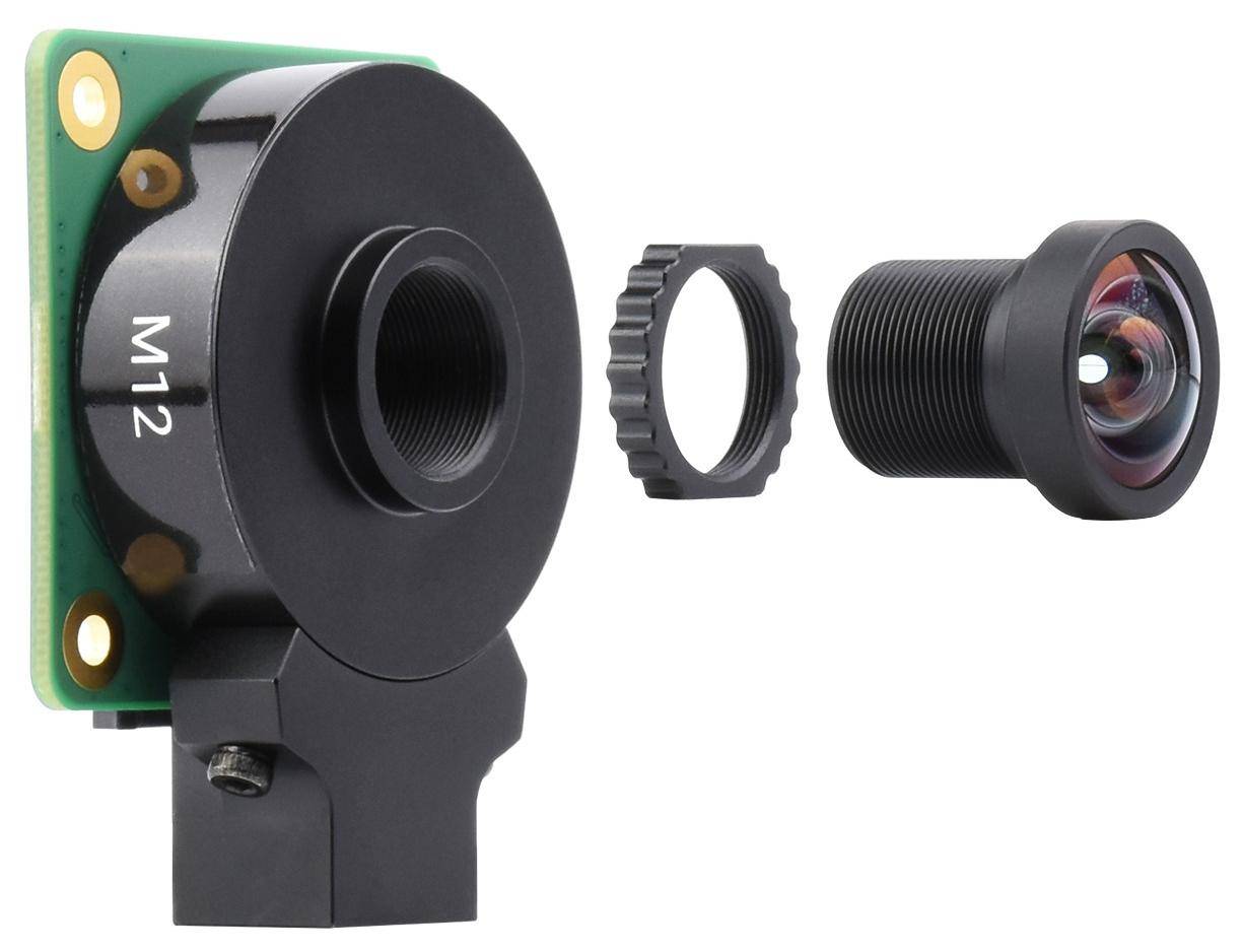 Waveshare WS1132712 Objektiv, 2.7mm, 12MP, Blende F2.8, für Raspberry Pi HQ Kamera M12, 113° FOV