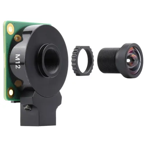 Waveshare WS1132712 Objektiv, 2.7mm, 12MP, Blende F2.8, für Raspberry Pi HQ Kamera M12, 113° FOV Waveshare WS1132712 Objektiv, 2.7mm, 12MP, Blende F2.8, für Raspberry Pi HQ Kamera M12, 113° FOV