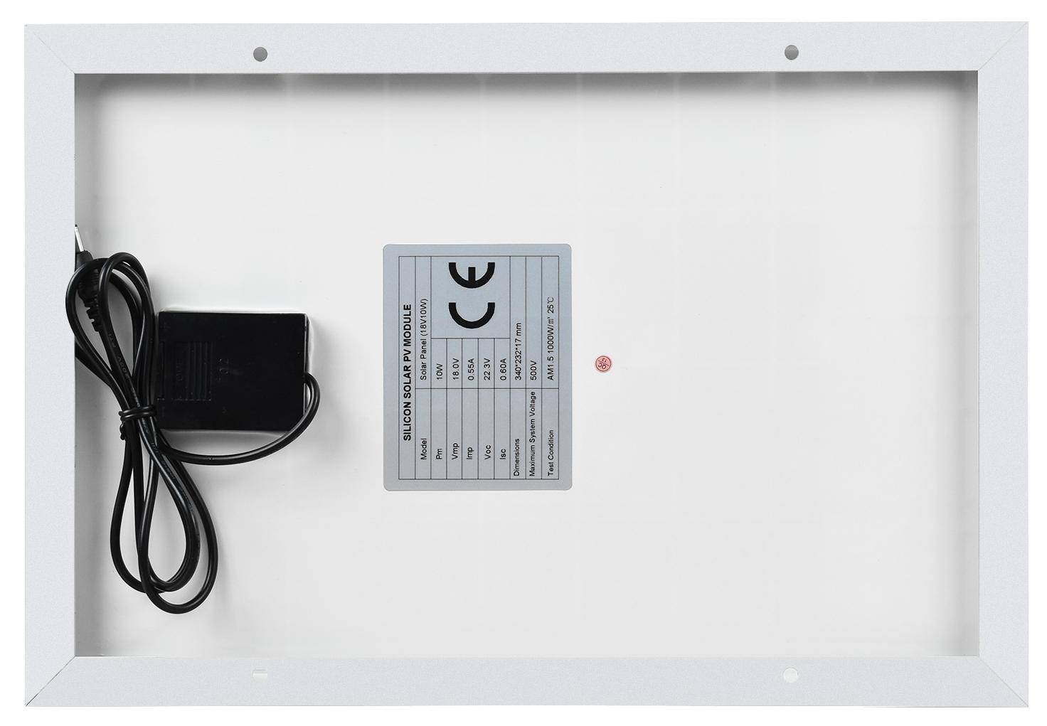 Waveshare Polysilizium Solarpanel 18V 10W, 36 Zellen, 340x232x17 mm, >20 Umwandlungseffizienz, IP67