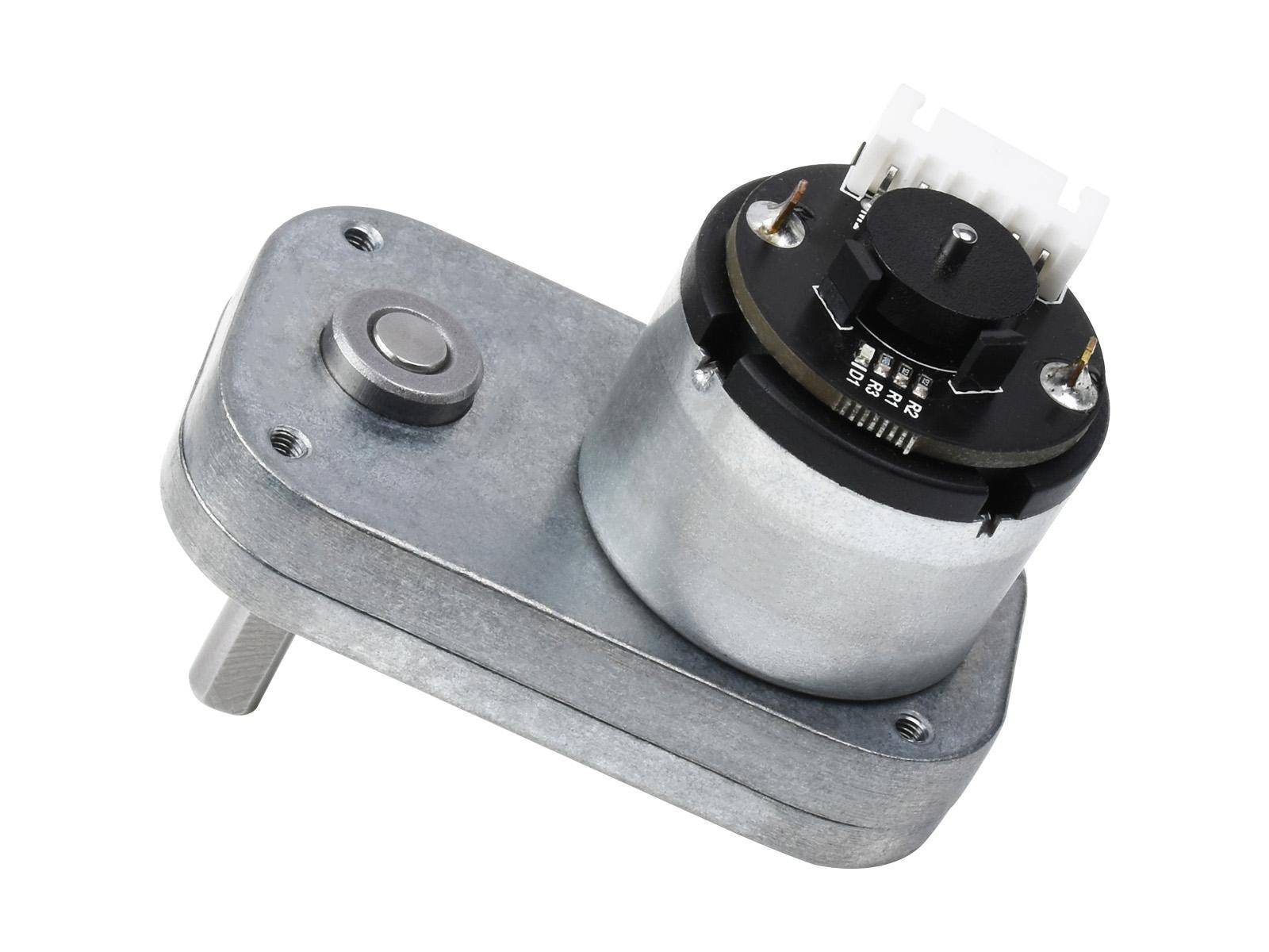 Waveshare L-förmiger Permanentmagnet-DC-Getriebemotor, magnetischer Hall-Encoder, 240 U/min, 12V