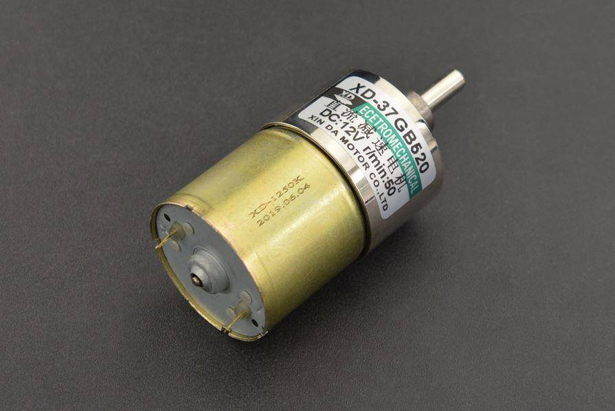 DFRobot Metall DC Getriebemotor, 50RPM, 100:1, 26kgcm Drehmoment, 170mA Leerlaufstrom, 12V