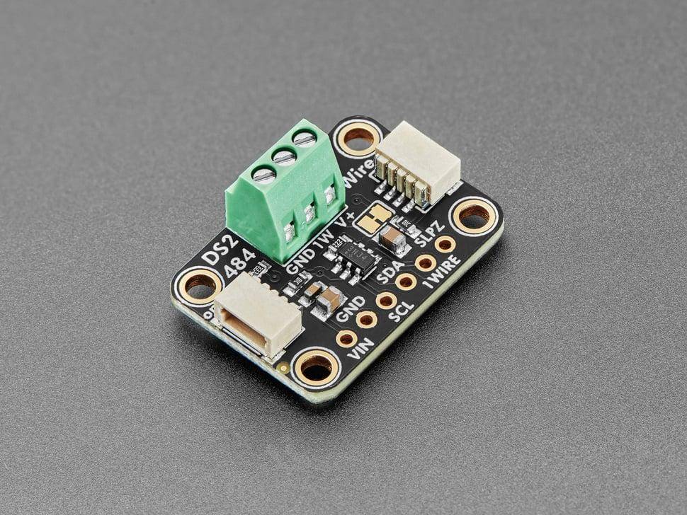 Adafruit CQA240327P, DS2484 I2C zu 1-Wire Adapter mit ESD Schutz und Schraubklemmen, STEMMA QT Qwiic