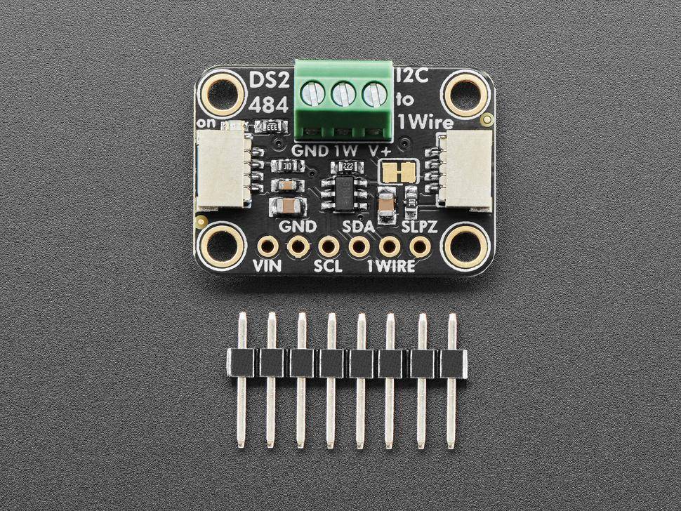 Adafruit CQA240327P, DS2484 I2C zu 1-Wire Adapter mit ESD Schutz und Schraubklemmen, STEMMA QT Qwiic