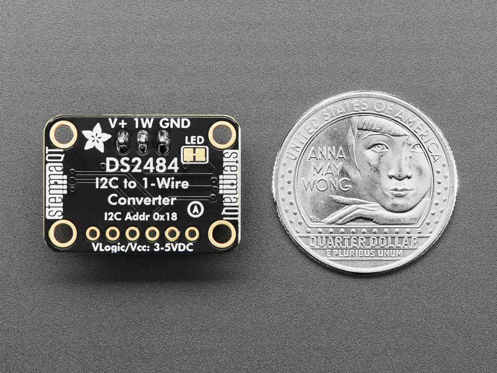 Adafruit CQA240327P, DS2484 I2C zu 1-Wire Adapter mit ESD Schutz und Schraubklemmen, STEMMA QT Qwiic