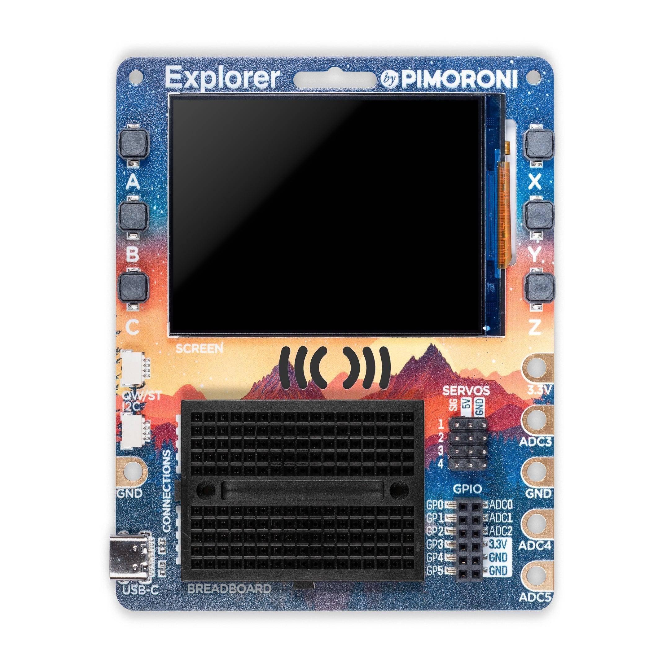 Pimoroni, Explorer Starter Kit, RP2350, 150MHz, Display, Sensor Suite, QW/ST-Stick, Zubehör, 3V-5.5V
