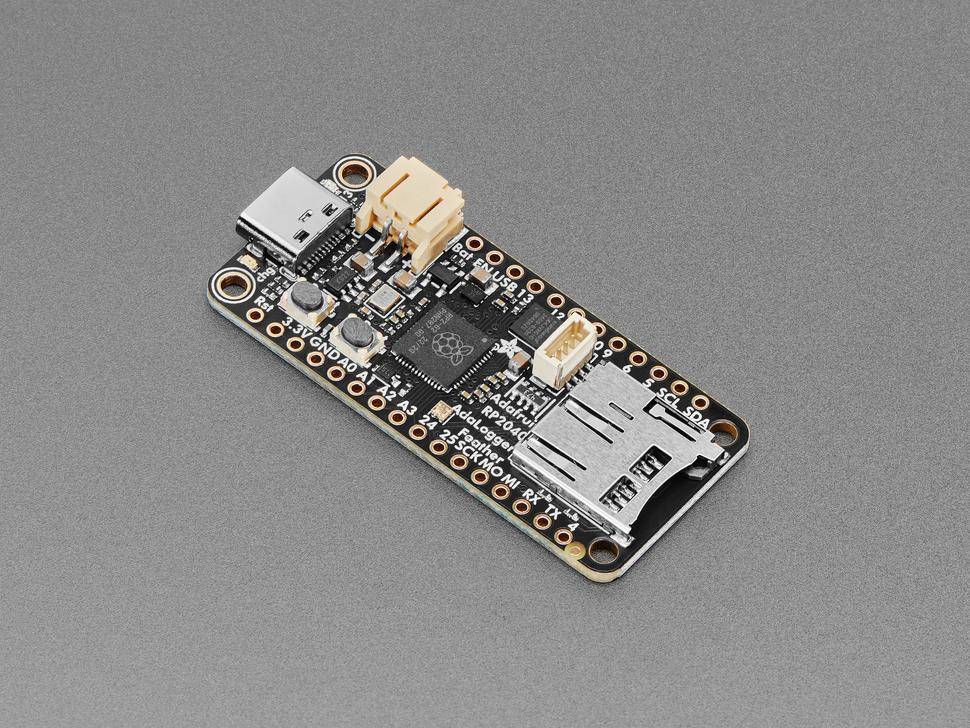 Adafruit Feather RP2040 Adalogger, 8 MB SPI-Flash, microSD, USB-C, 264 KB RAM, 500mA, 3,3V