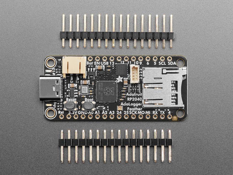 Adafruit Feather RP2040 Adalogger, 8 MB SPI-Flash, microSD, USB-C, 264 KB RAM, 500mA, 3,3V