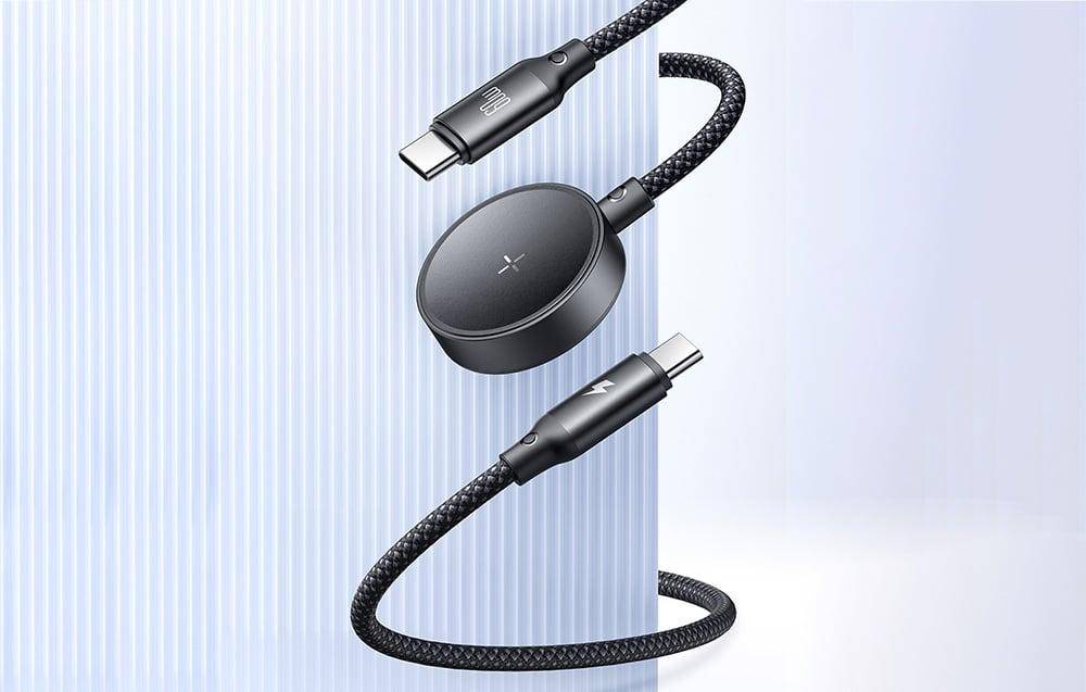 Mcdodo CA-4210, 2-fach Y-Ladekabel für USB-C / Samsung Galaxy Watch, 60W, 1,2m, schwarz