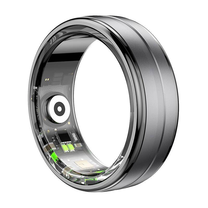 Colmi R06 Smart Ring, überwacht Herzfrequenz, Schlaf & Blutsauerstoff, Schrittzähler, IP68 - Farbe: schwarz - Größe: 12