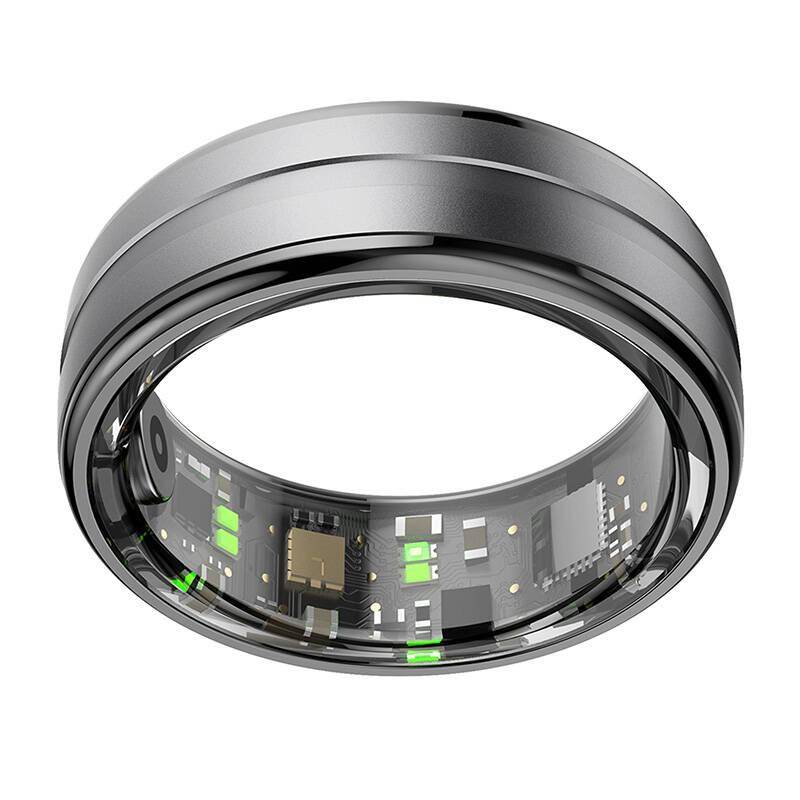 Colmi R06 Smart Ring, überwacht Herzfrequenz, Schlaf & Blutsauerstoff, Schrittzähler, IP68 - Farbe: schwarz - Größe: 9