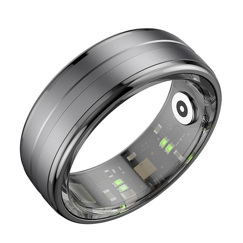Colmi R06 Smart Ring, überwacht Herzfrequenz, Schlaf & Blutsauerstoff, Schrittzähler, IP68 - Farbe: schwarz - Größe: 9
