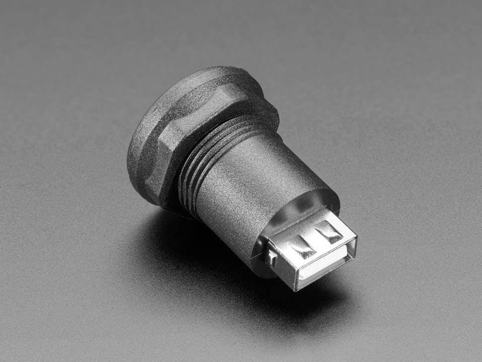 Adafruit USB C auf USB A Einbauadapter, rund, 30mm, für Gehäuse bis 16mm Dicke