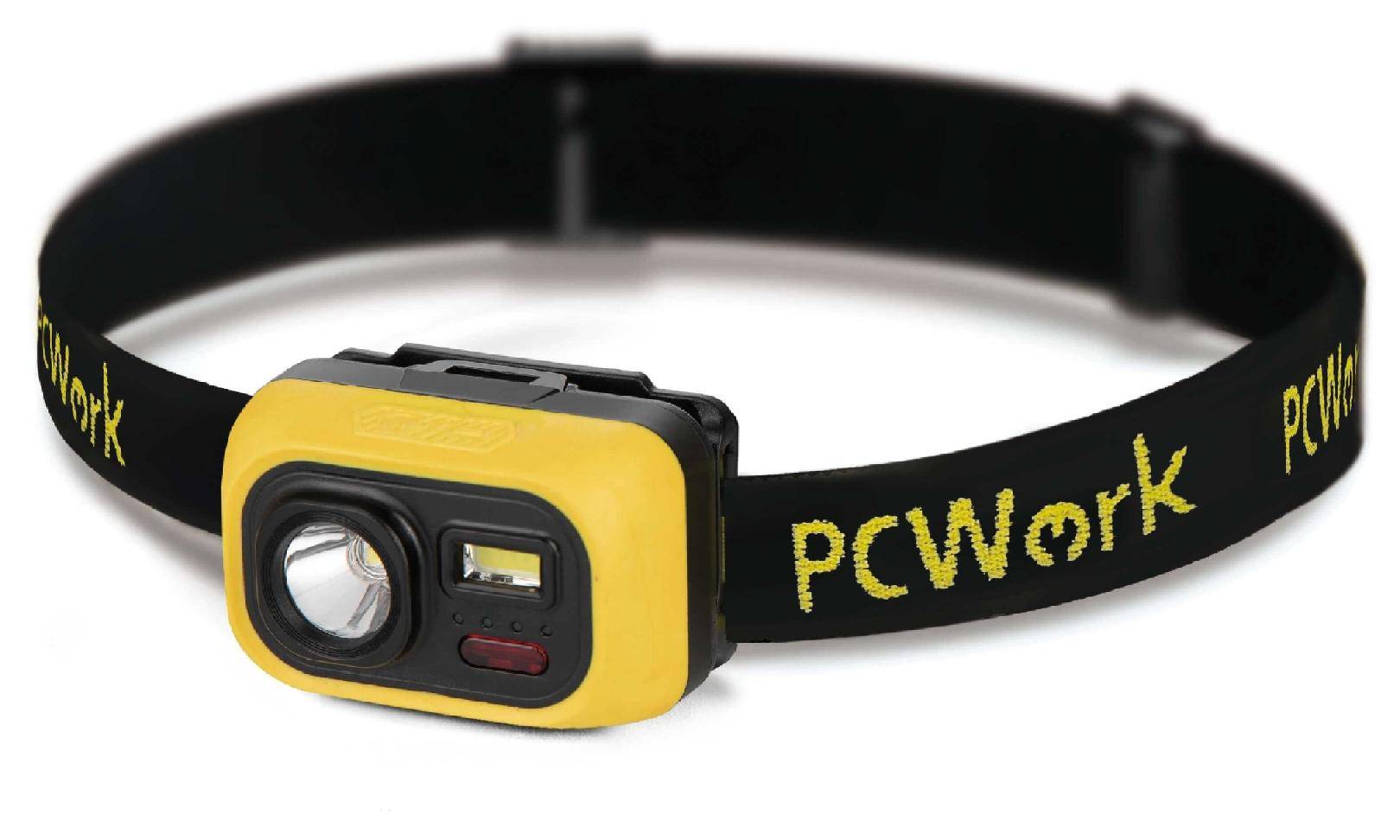 PCWork PCW12D LED Stirnlampe, 300lm, CREE XPG3, IPX6, 45° schwenkbar, 3x AAA, 62g