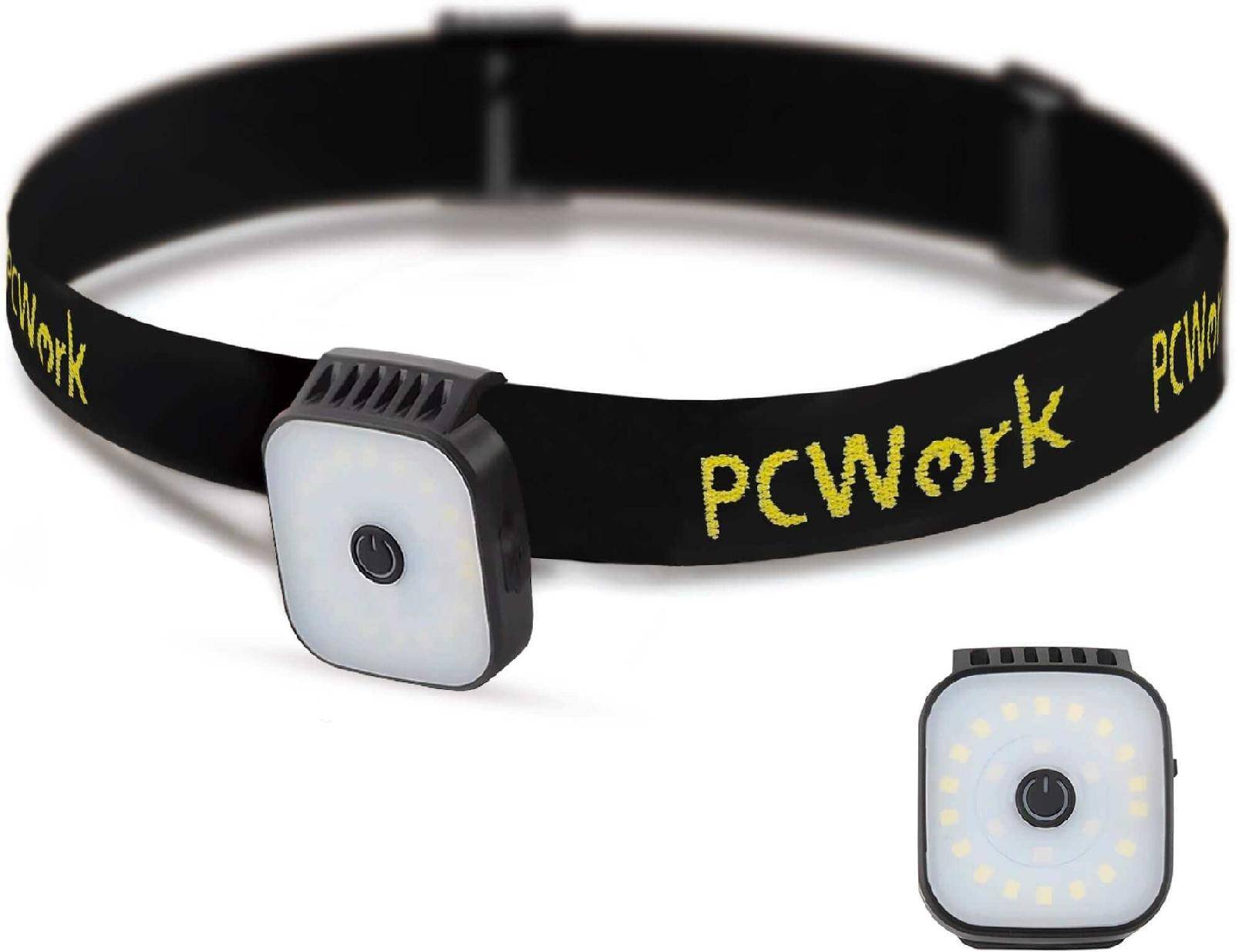 PCWork PCW12E LED Clip-Stirnlampe, 200lm, SMD LED, IPX4, 26g, USB-C, 400mAh Akku