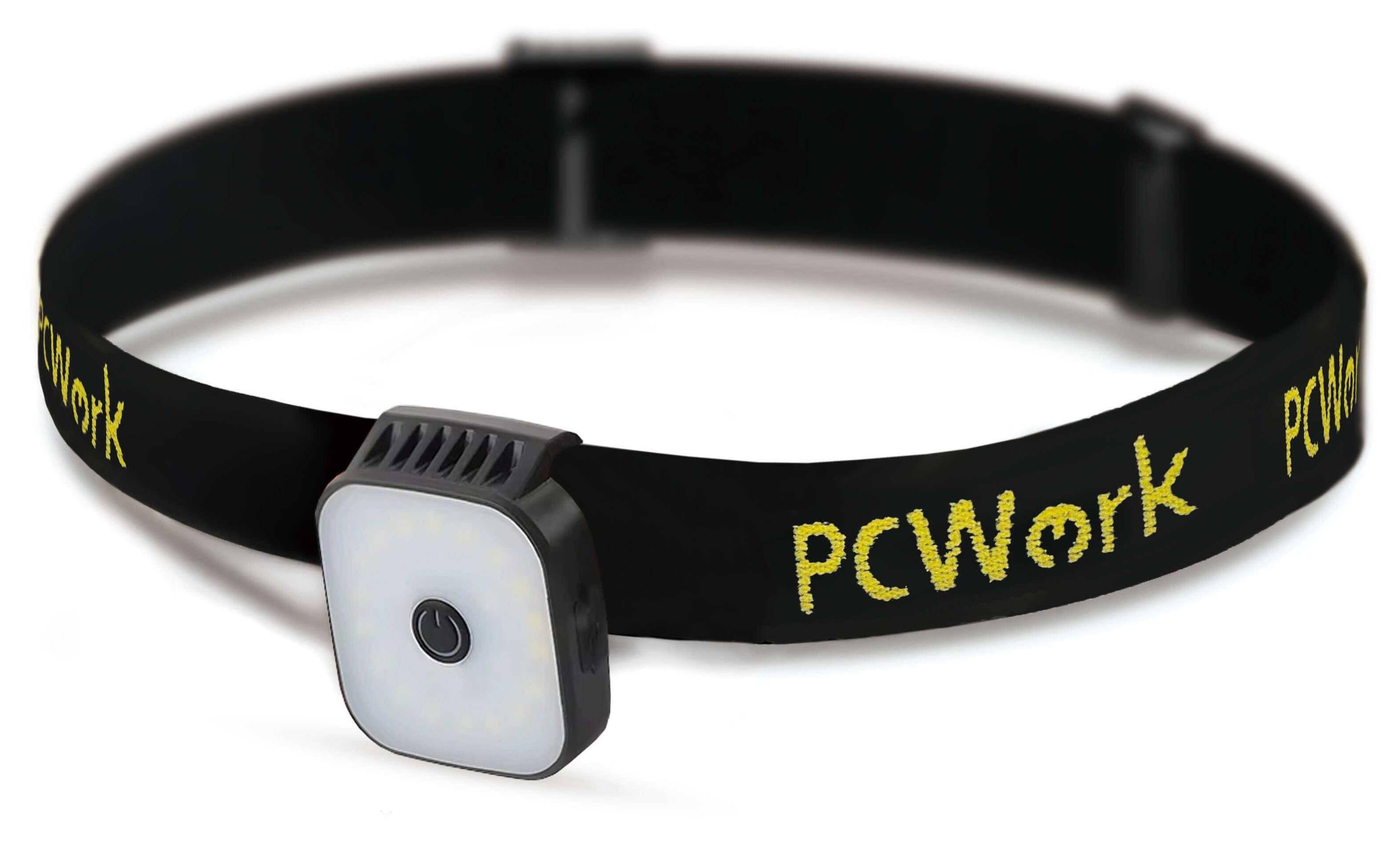 PCWork PCW12E LED Clip-Stirnlampe, 200lm, SMD LED, IPX4, 26g, USB-C, 400mAh Akku