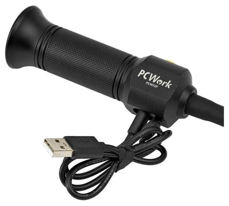 PCWork PCW12F Schwanenhals Arbeitslampe, Magnetfuß, 400lm, 6500K LED, 18650 3,7V Akku, USB-C