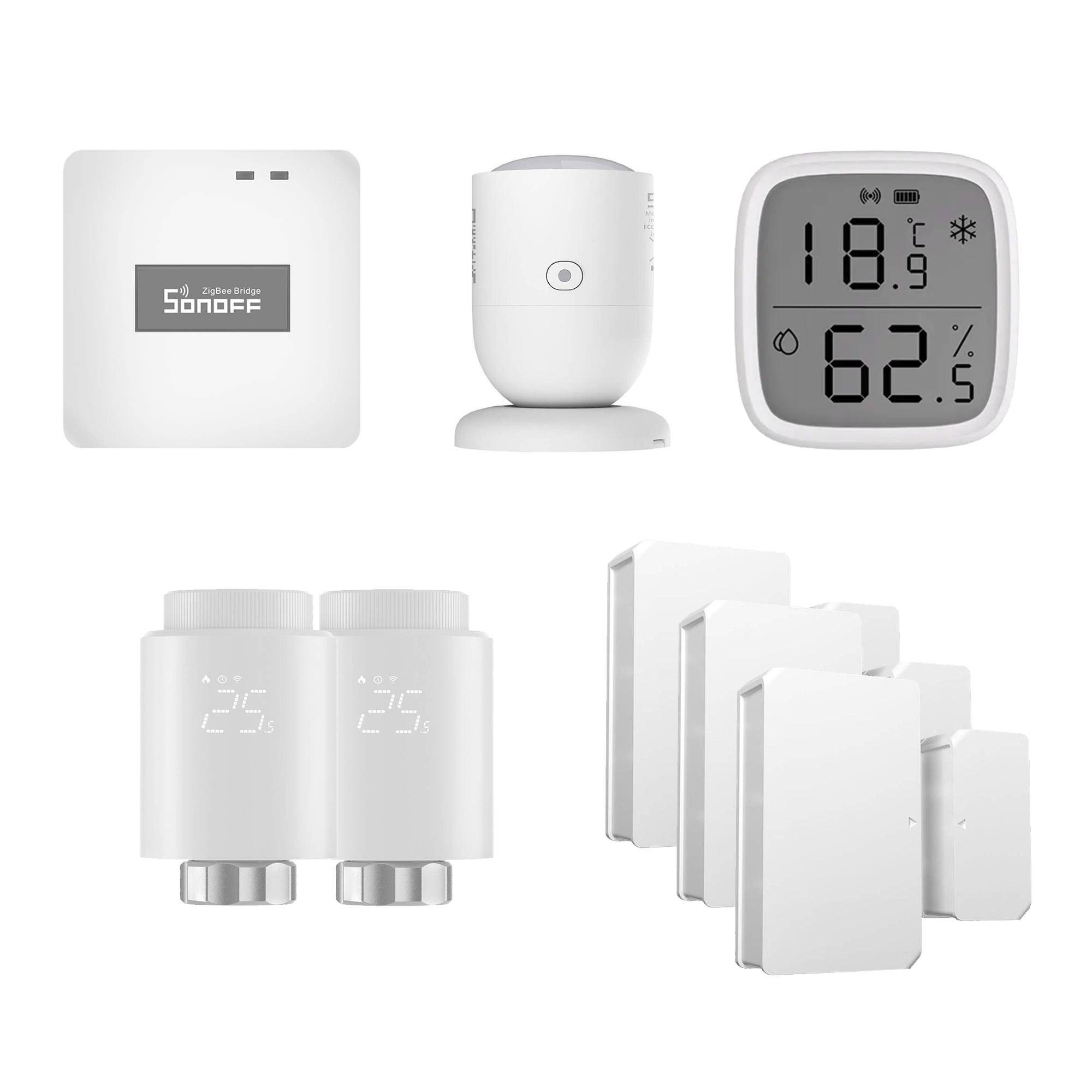 Sonoff Smarter Heizen Bundle, intelligente Temperaturregelung mit Anwesenheits-Erkennung, 8-teilig