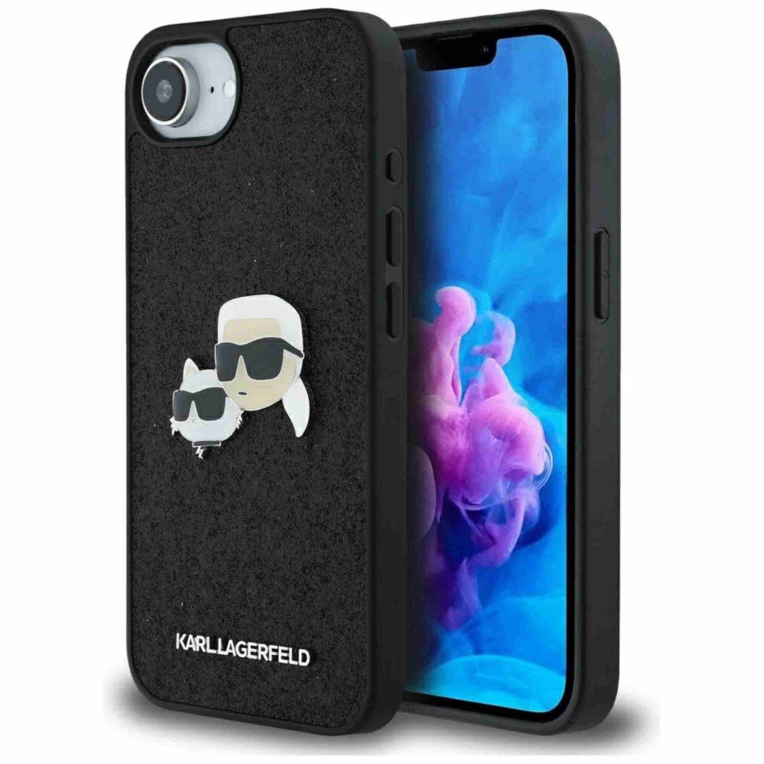 Handyhülle Karl Lagerfeld Apple iPhone 17e / 16e Fixed Glitter Heads Metal Pin