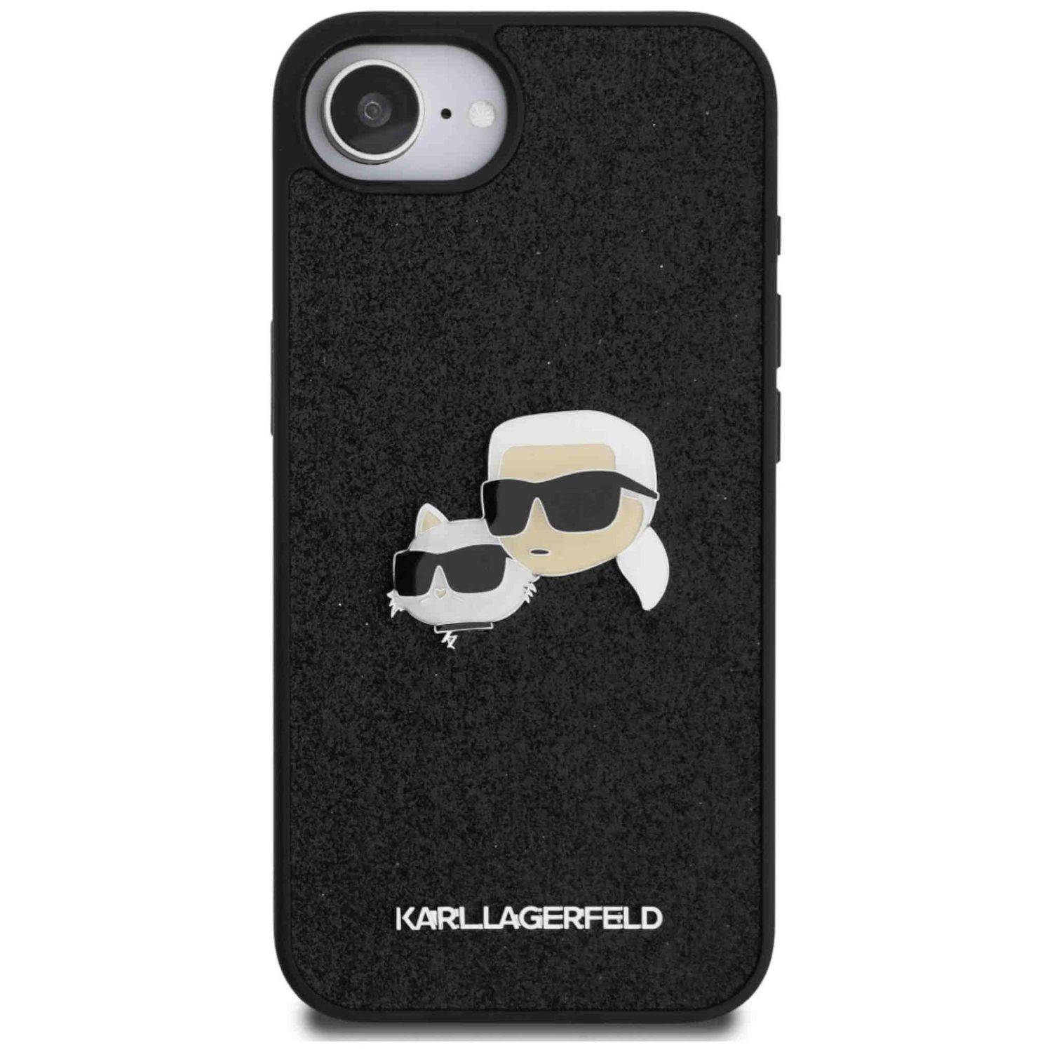 Handyhülle Karl Lagerfeld Apple iPhone 17e / 16e Fixed Glitter Heads Metal Pin