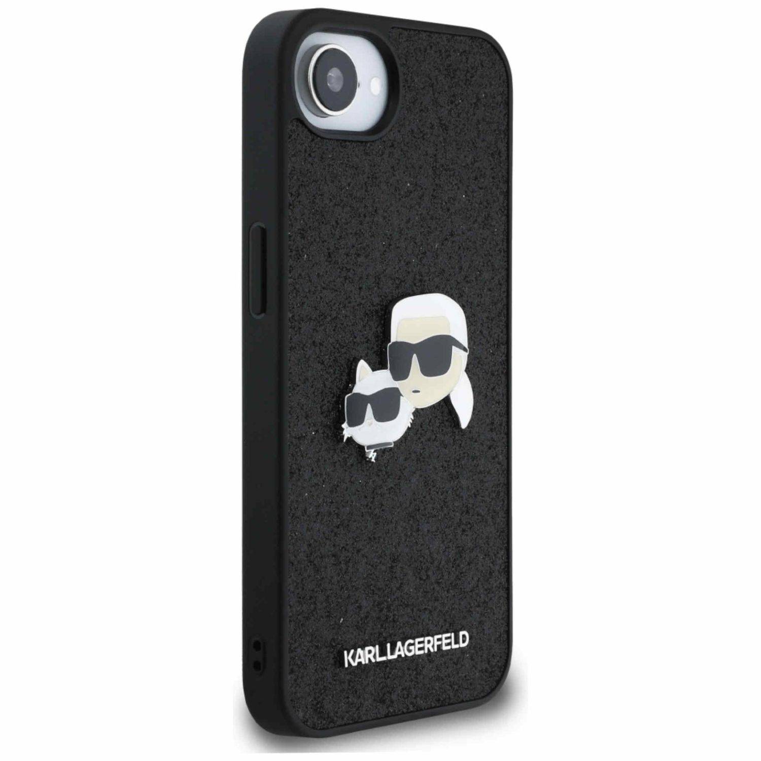 Handyhülle Karl Lagerfeld Apple iPhone 17e / 16e Fixed Glitter Heads Metal Pin