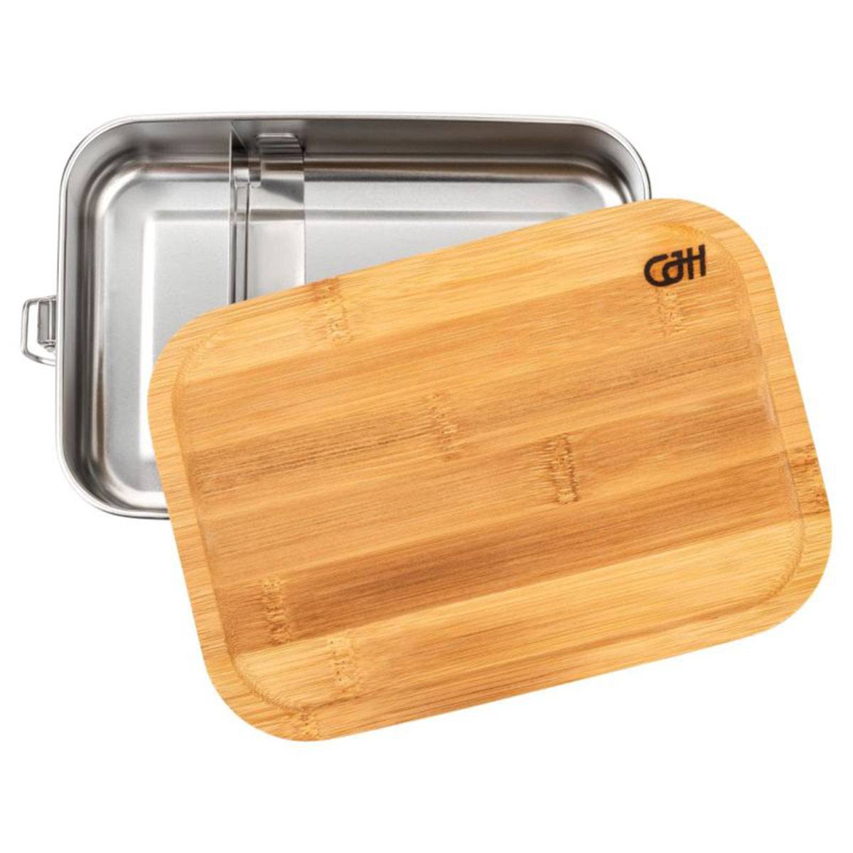 Herbertz Edelstahl Lunch Box Mit Trenner Und Bambus-Deckel - L