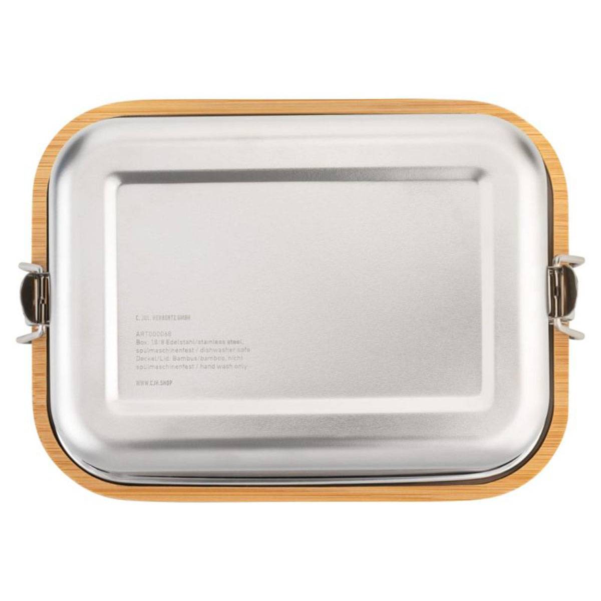 Herbertz Edelstahl Lunch Box mit Bambus-Deckel - S