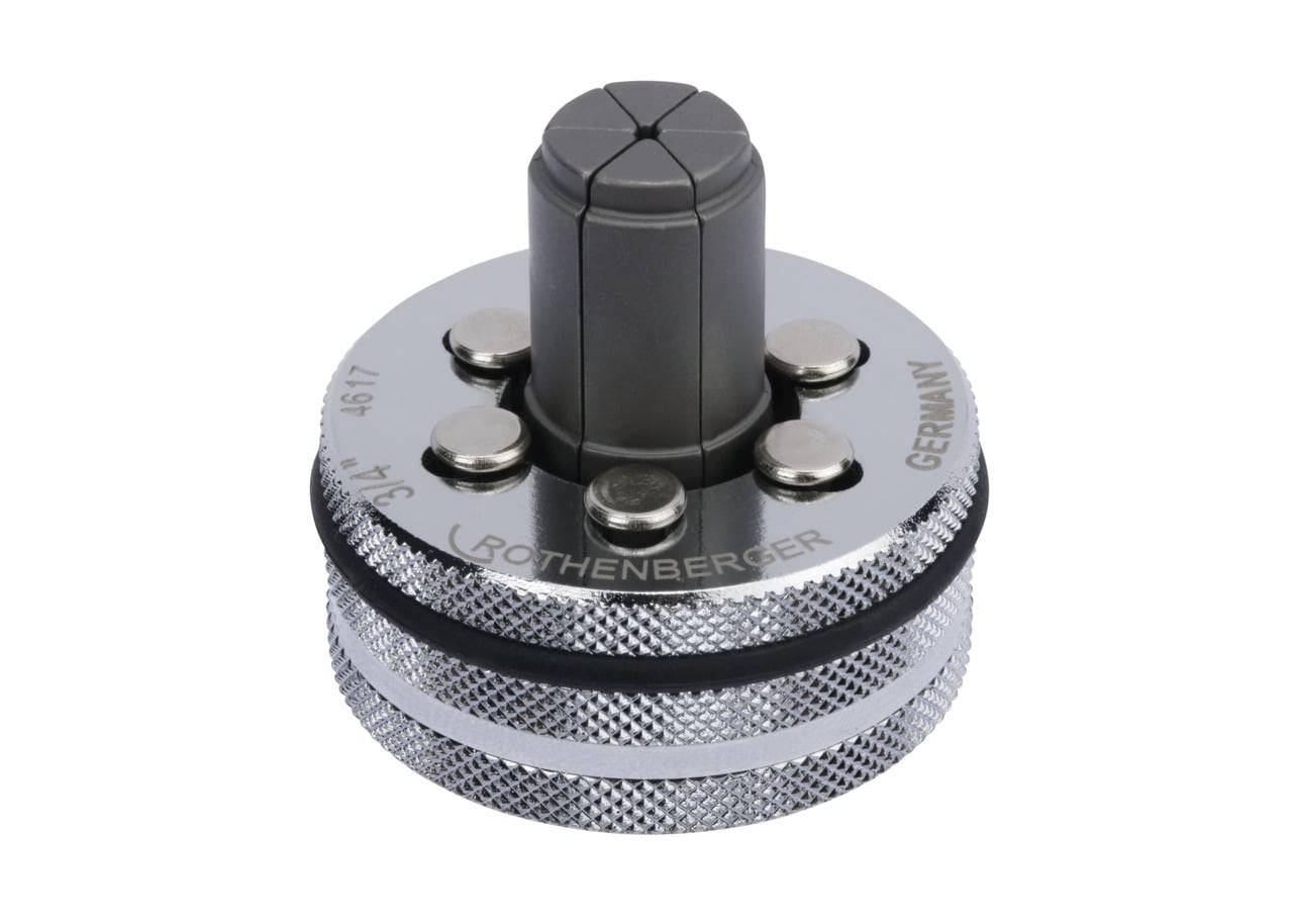 Ein Metallrohr-Entgrater und Fase-Werkzeug mit der Aufschrift 'Rothenberger Germany', entwickelt zum Glätten von Rohranten.